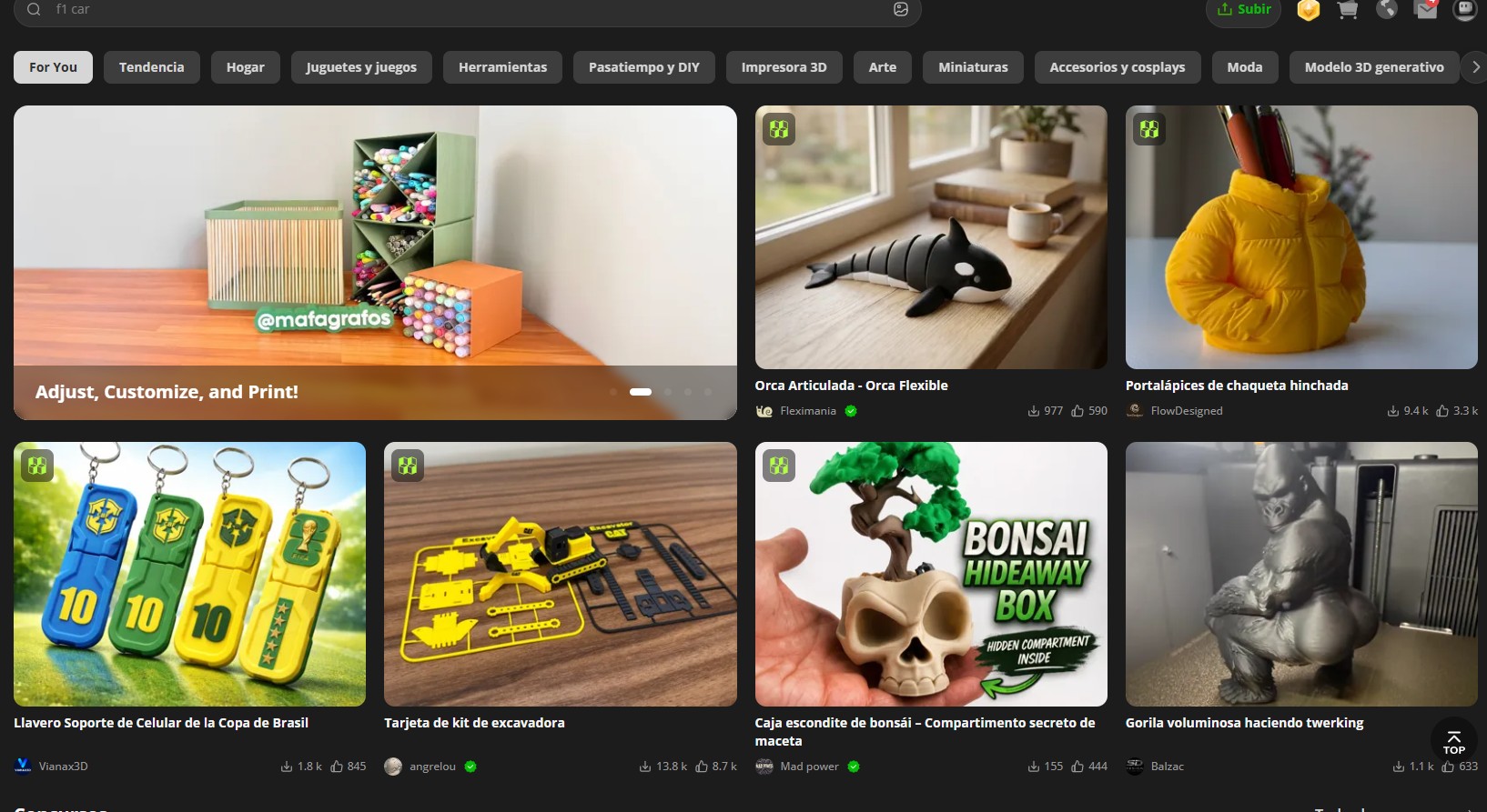 MakerWorld — miles de modelos 3D gratuitos